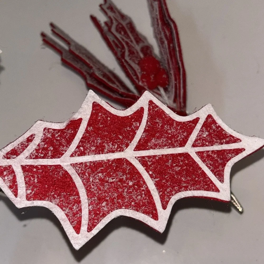 Red and White Christmas Tree Ornaments Candy Cane Sugar Christmas Theme NWOT